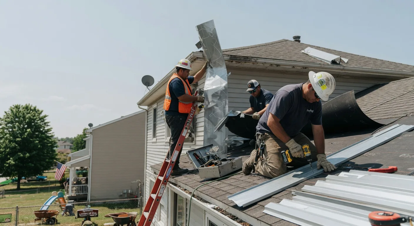 Storm Damage Metal Roof Repair in Fayette City, PA